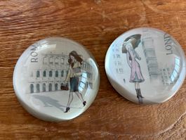 Deko / Gewicht für Papier - 2er Set - Rom & London