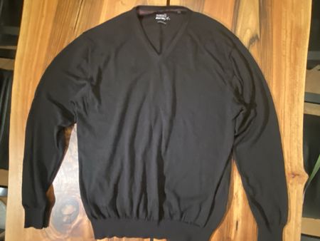 Maselli Herren Pullover, Grösse 54, Merinowolle, Schwarz