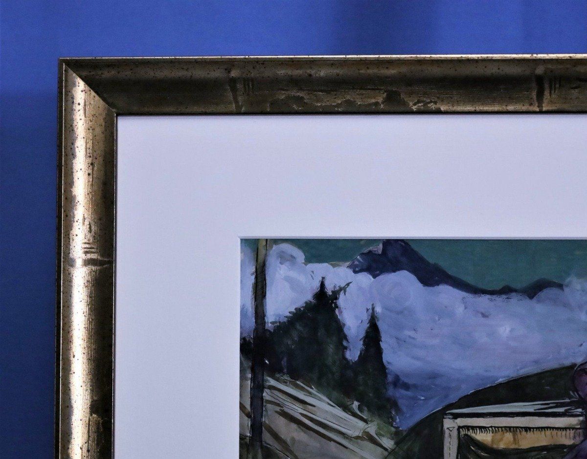 Dipinti: René Lackerbauer, Mischtechnik auf Papier bez. "Treue", – Usato da Zug venduto da Kunst-Fundgrube 7