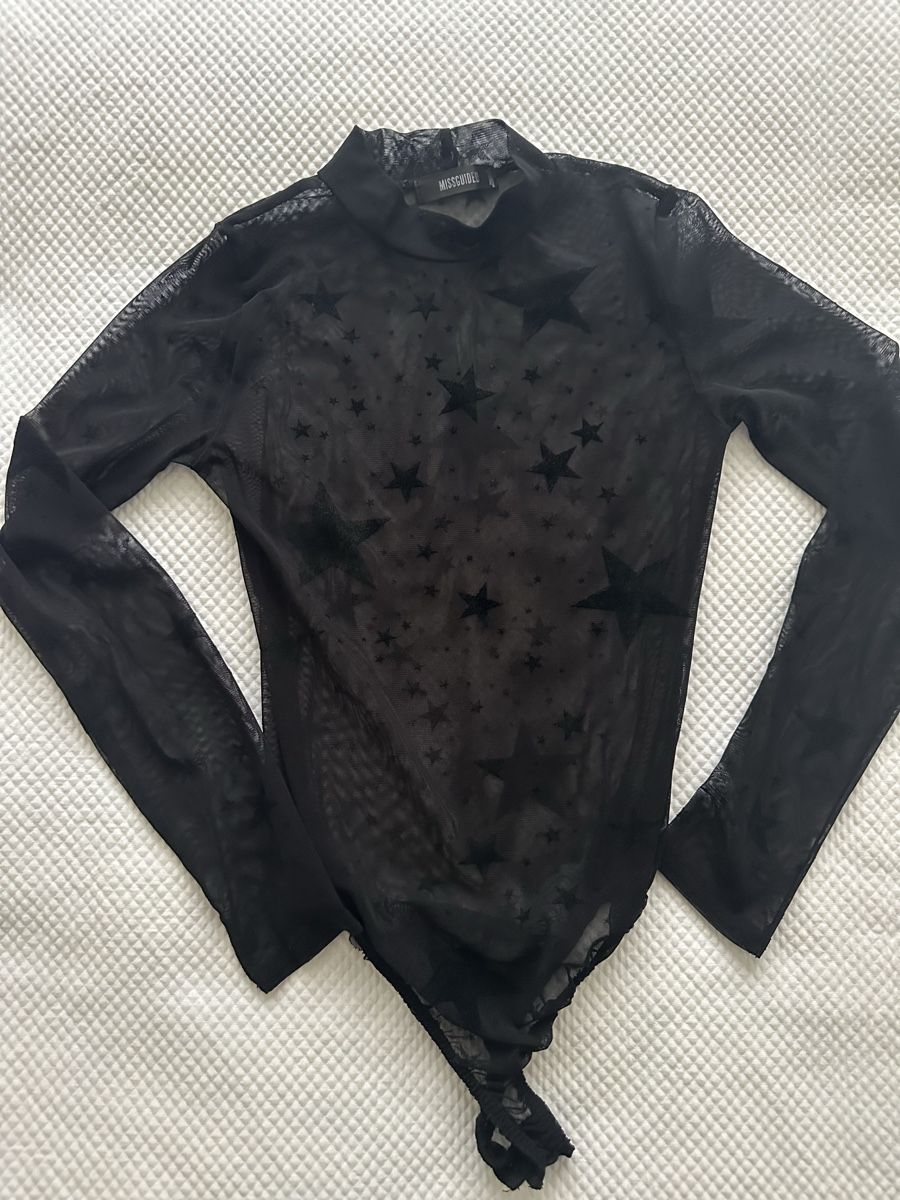 Top: Missguided Body mit Sternenmuster, Grösse 36, Schwarz – Nuovo (secondo la descrizione) da Bern venduto da schnupka