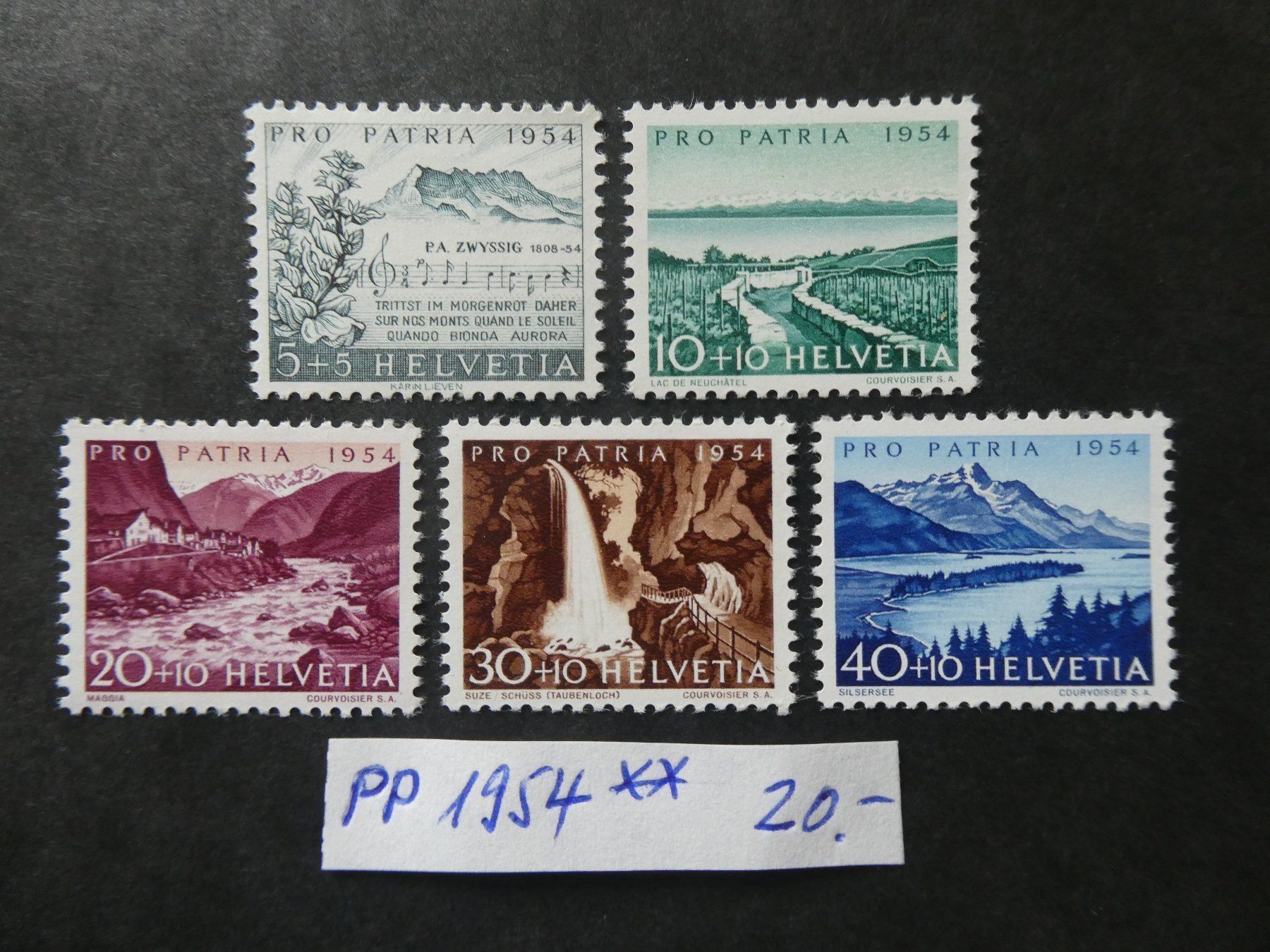Tutti i francobolli: Pro Patria 1954 postfrisch – Usato da Lausen venduto da Herbamare01
