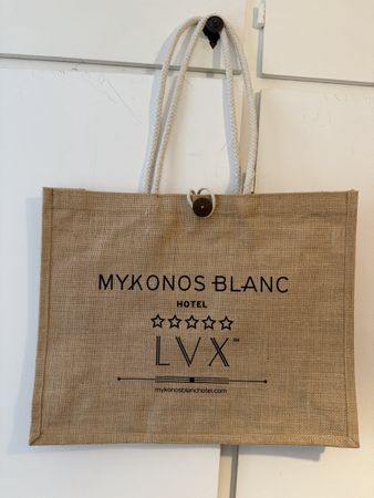 Borsa Mykonos Blanc Hotel Juta L 46cm Nuova