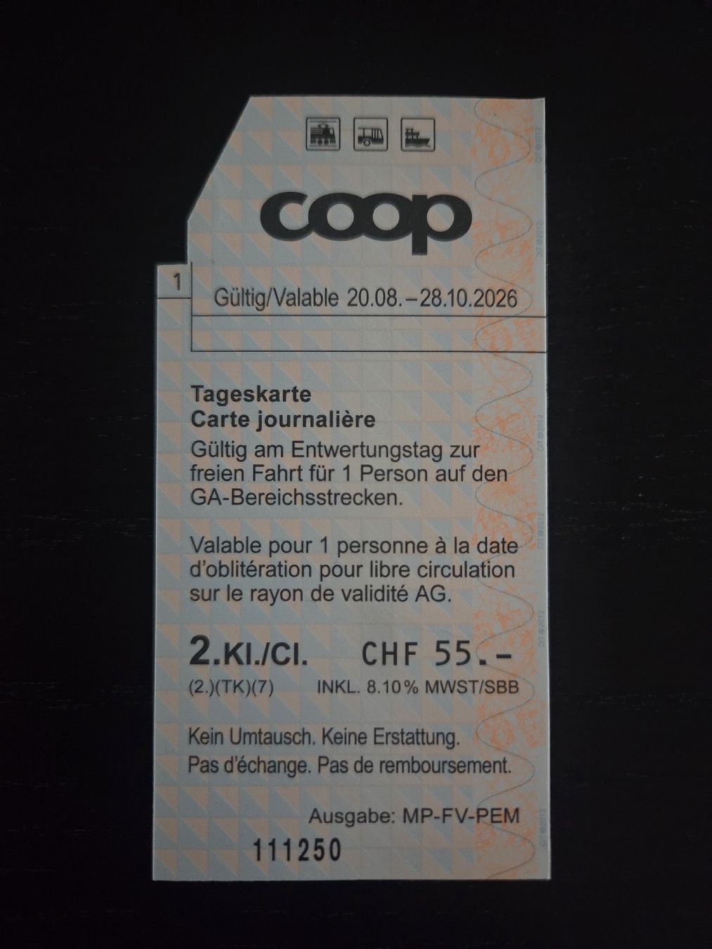 Tickets: Tageskarte Sbb – Neu und originalverpackt aus Dietikon von nik_r2p2