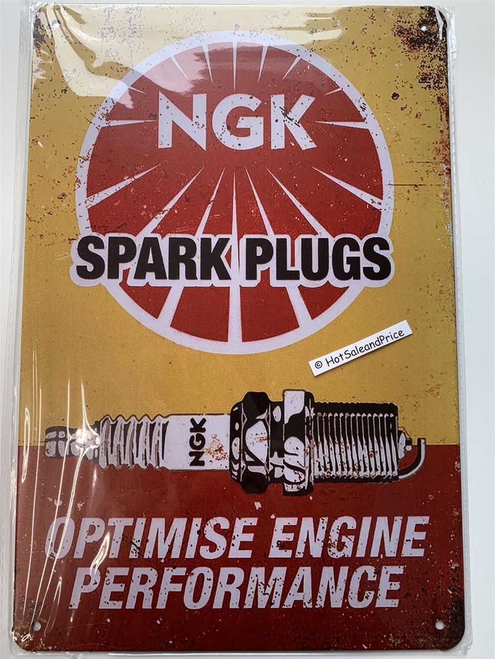 Insegne: Blechschild NKG SPARK PLUGS Vintage look – Nuovo e nell'imballaggio originale da Courlevon venduto da HotSaleandPrice
