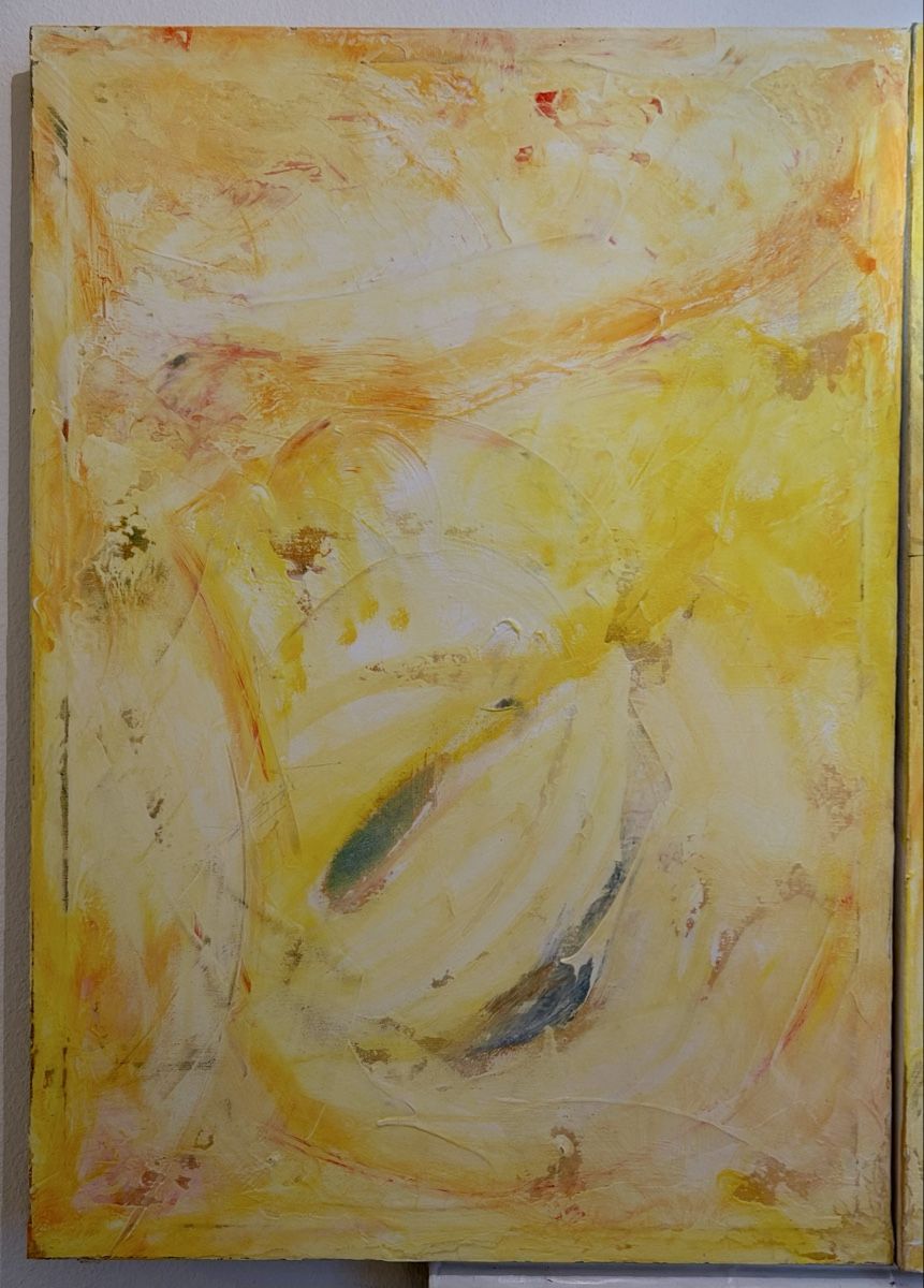 Dipinti: Abstrakte Bilder Triptychon Acryl Gemälde Kunst Leinwand – Usato da Basel venduto da Schmutpa 1