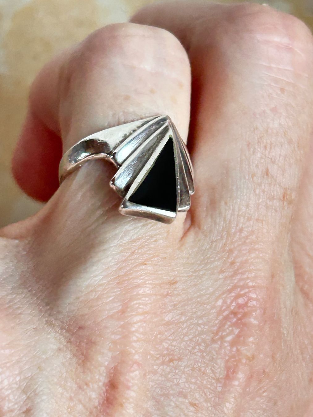 Ringe: Vintage Silberring mit Onyx Einsatz (Gr. 54.5) – Gebraucht aus Laufen von belleskulptur 4