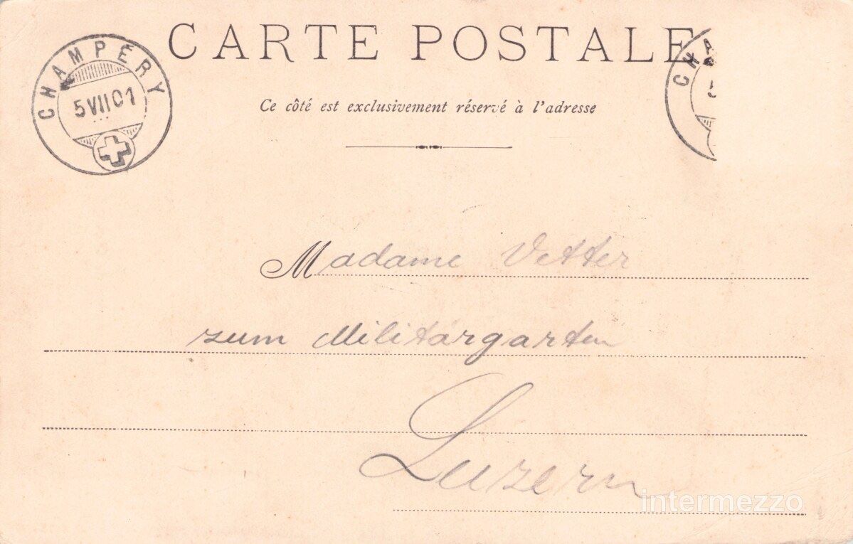 Cartoline postali: Champéry VS / 1901 Paysannes de Champéry // Pferd Milch – Usato da Basel venduto da intermezzo12 1