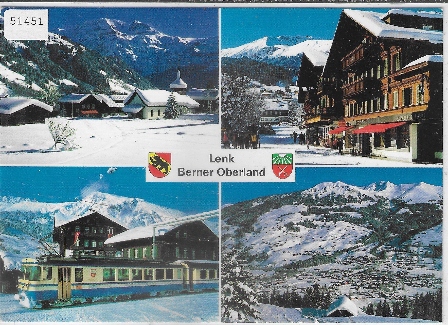 Cartoline postali: Lenk - Bahnhof, Dorf, Dorfstrasse – Usato da Ettingen venduto da Kartenplanet