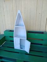 Étagère murale décorative bois en forme de bateau, blanc,