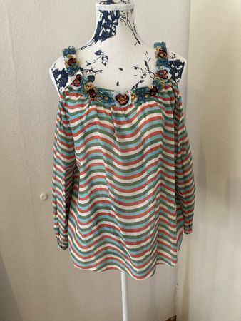 Joyce & Girls Bluse gestreift Grösse S Damen Baumwolle Seide