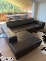 Ecksofa Leder dunkelbraun gute Zustand