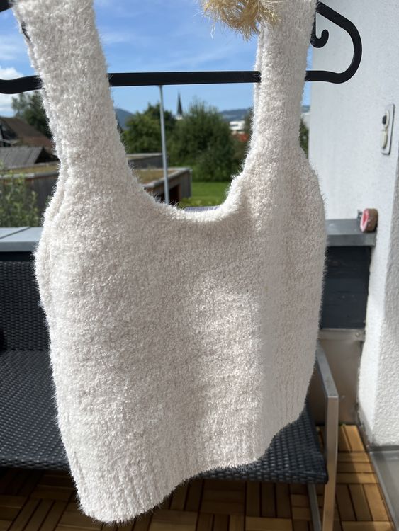 Tops: Kuscheliges  Top Gr. S weiss, Teddyfell Look – D'occasion à Diepoldsau par Sonne14 2