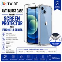 Anti Burst Hülle+Panzerglas für iPhone 13/Pro/Pro Max/Mini