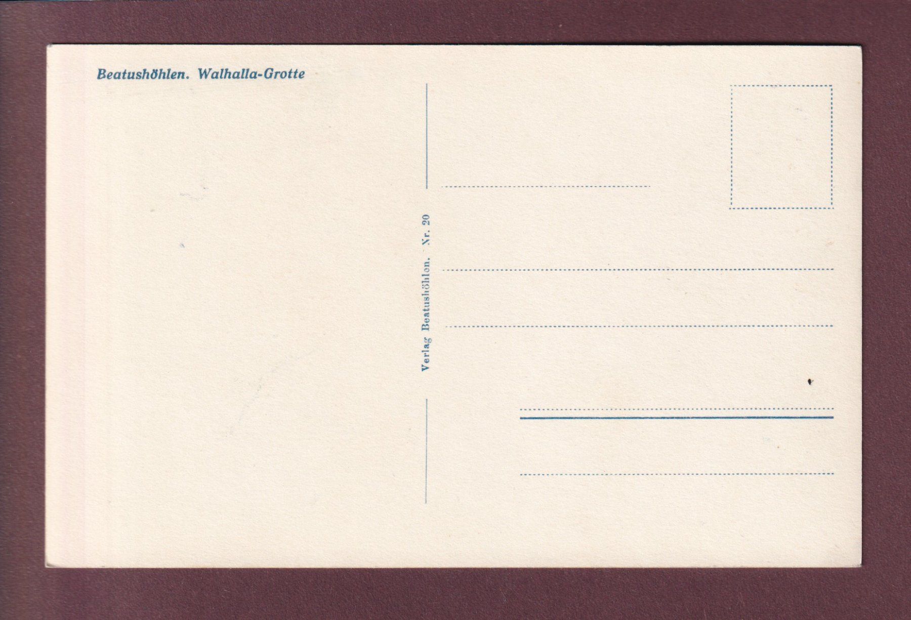 Cartoline postali: BEATUSHÖHLEN - Walhalla-Grotte – Usato da Pully venduto da nicecards 1