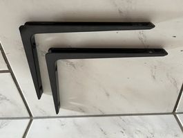 2 Stk. Aluminiumkonsolen schwarz 20 / 25 cm Schenkel