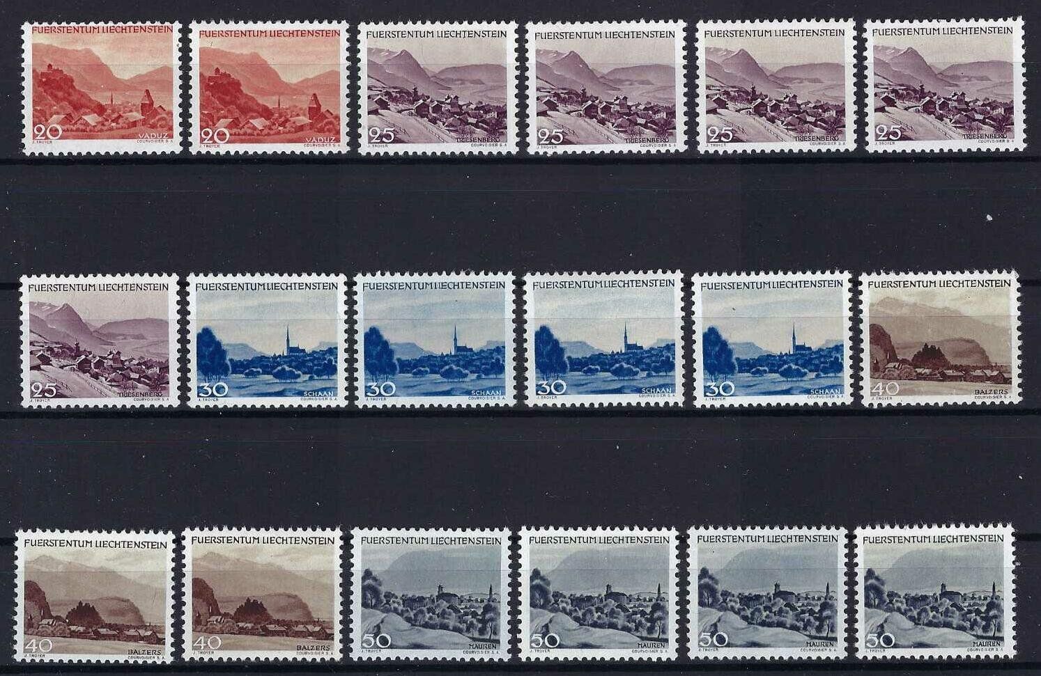Tutti i francobolli: Lichtenstein Serie 19çç747 saubere Werte postfrisch – Usato da Hitzkirch venduto da walti1959