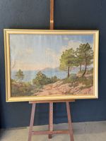 Tableau huile sur toile signée paysage Cannes voir étiquette