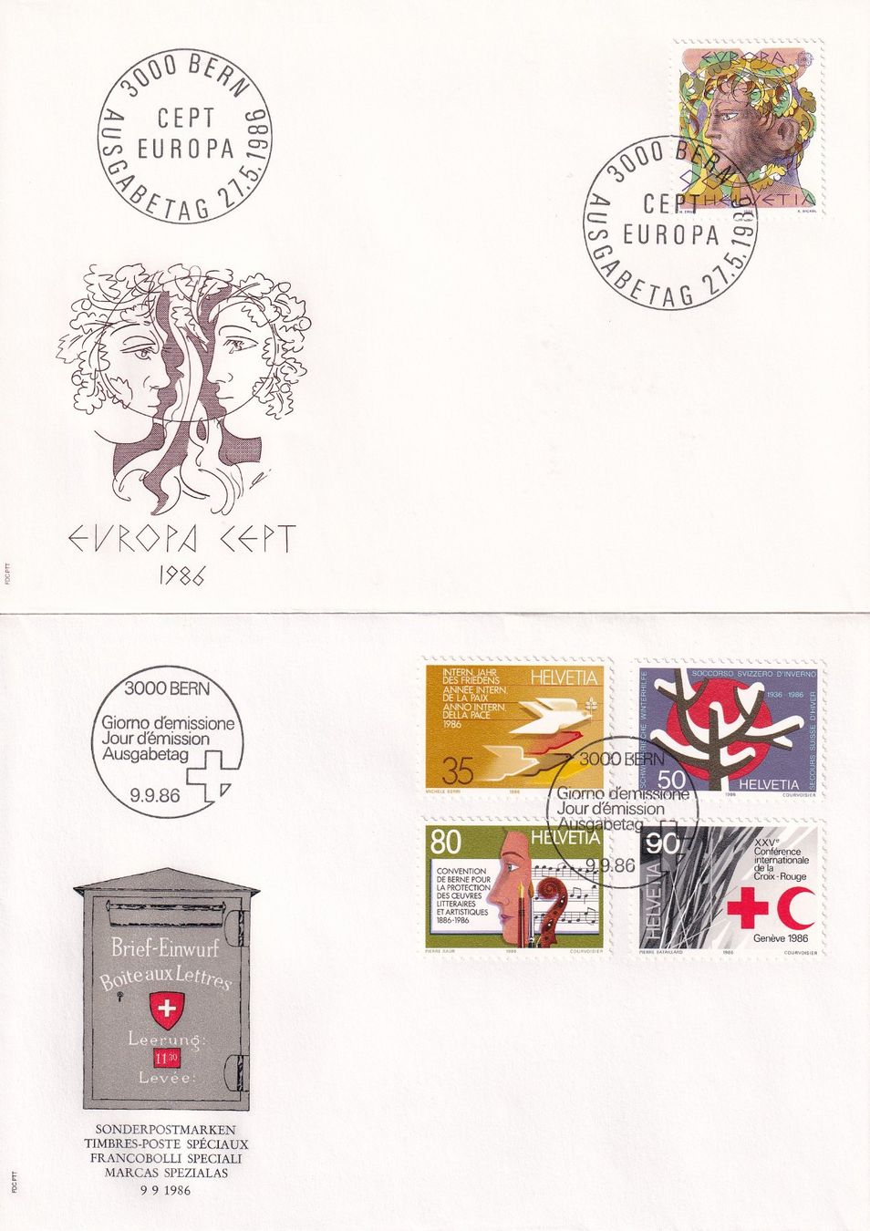 Tutti i francobolli: Lot 8 Briefe FDC 1986 – Usato da Rossa venduto da becky05 1