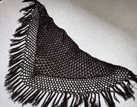 Châle triangle crochet laine Häkel-Dreieckstuch aus Wolle