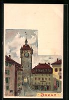 Litho Baden, Blick auf den Stadtturm