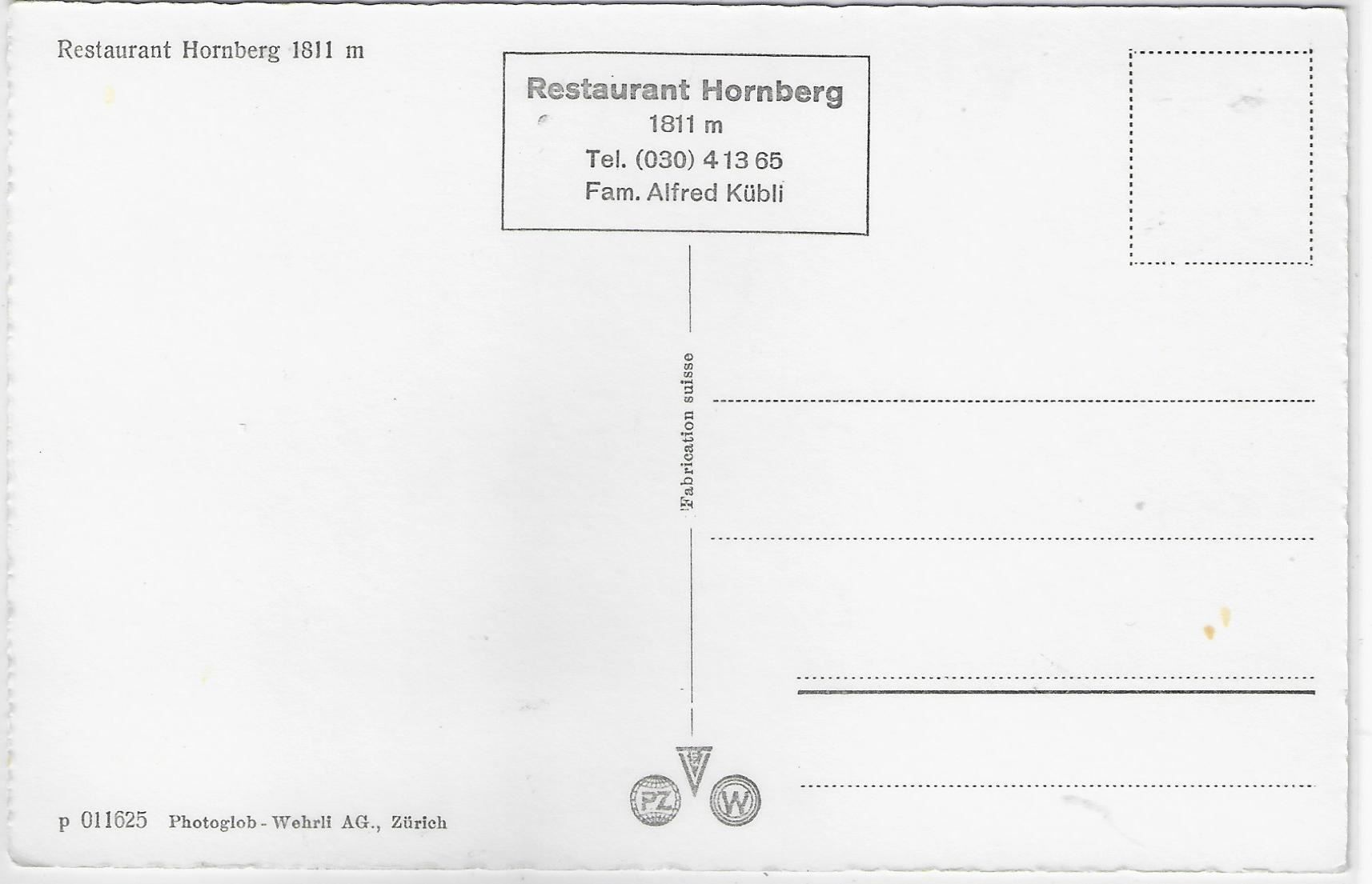 Ansichtskarten: Restaurant Hornberg - Schönried – Antik aus Ettingen von Kartenplanet 1