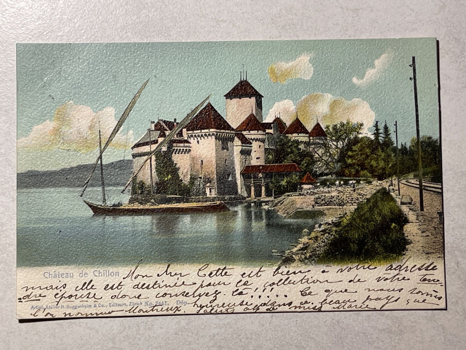 Ansichtskarten: Ansichtskarte Schloss Chillon, – Gebraucht aus Strengelbach von Aschatan5