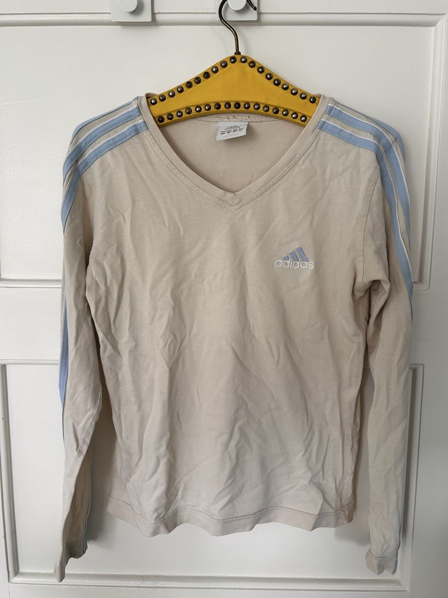 Adidas Maglioni & Felpe: Beiger Adidas Puli mit hellblauen Streifen – Usato da Bern venduto da mil_g69v