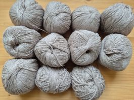 500gr feines Garn, 12 Knäuel, 70% Baumwolle, 30% Seide