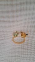 magnifique bague dorée pierre cristal - taille 7