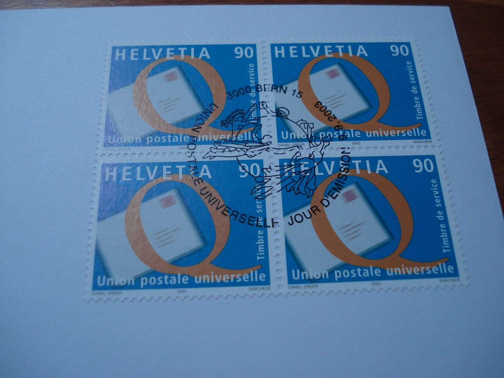 Tous les timbres: 2 mal Genfer Ämter 2003, FDC Einzel + 4erblock – D'occasion à Niederwil AG par morostahu