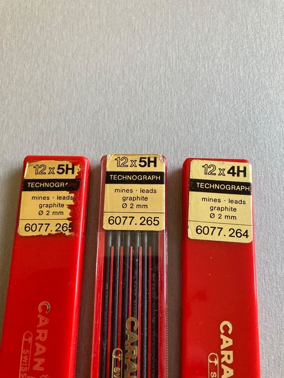 Caran D'Ache Technograph Bleistiftminen 2 Mm 3H – 3er Pack Für Fixpencil, Ideal Zum Zeichnen & Skizzieren