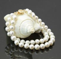 Wunderschön Perlen Armband Perle 19.50 cm Bracelet Echt Vrai