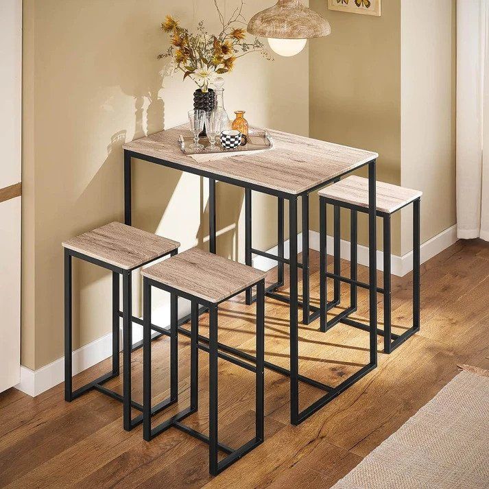 Tischset: Bartisch mit 4 Hockern Bartisch Set Stehtisch 5-teilig Holz – Neu und originalverpackt aus Kreuzlingen von DealBlitz 2