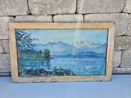 Ölgemälde Bild F. Hort Thunersee Schweizer Landschaftsmaler