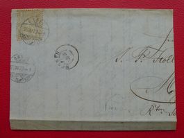 1873: Drucksache mit Nr.28 + Zwergstempel: MESSEN (BE)