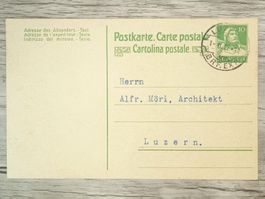 TR65 Carte Postale + Timbre Suisse 1922