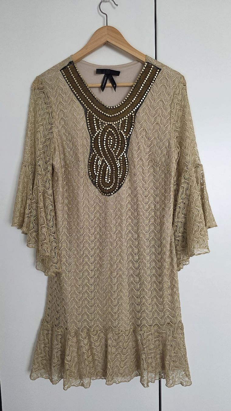 Vestiti: Goldenes Kleid Gr. M Valeria Derbais – Usato da Wettingen venduto da Francesca011