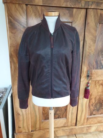 Cigno Nero Traumlederjacke in dunkelm Weinrot Gr.36