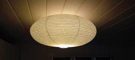 Deckenlampe Papier weiss/gelb Punkte guter Zustand