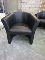 Cocktailsessel Leder schwarz mit Gebrauchsspuren 