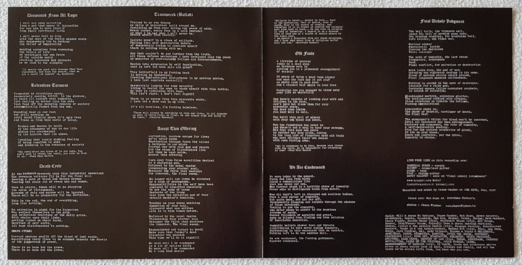 CDs: Limb From Limb – Death.Famine.Plague - 2007 - US First Press – Gebraucht aus Uster von Zardodel 4