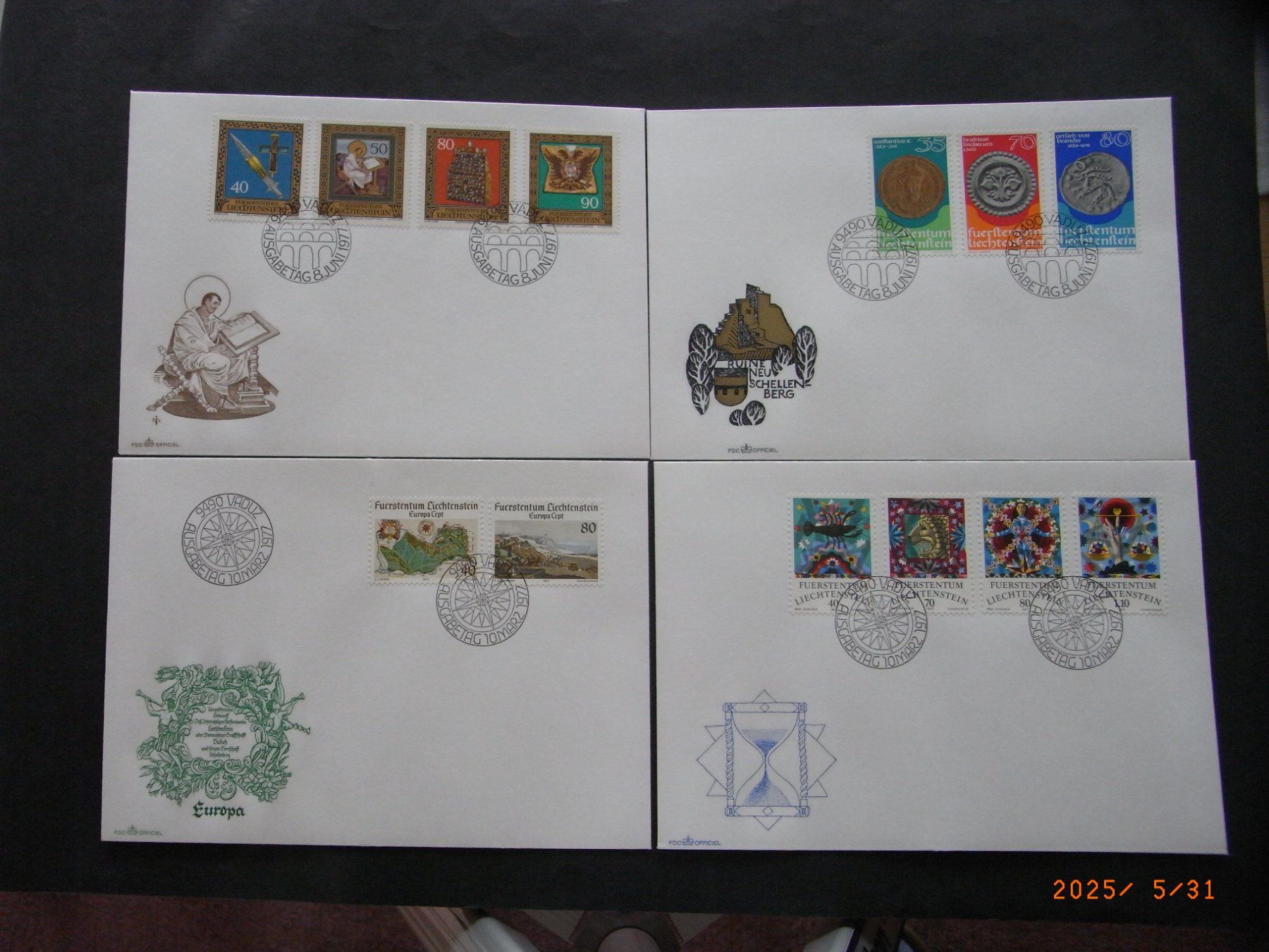 Tutti i francobolli: 1977 FDC 8 Couverts top  KP 78.-- – Usato da Ittigen venduto da shetland
