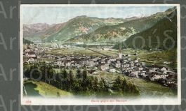 AK Farblitho Davos GR gegen das Seehorn ≈ 1903