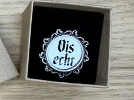 Oktoberfest Gaudiknopf mit Spruch "Ois echt" witziger Pin!