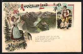 Litho Mann und Frau aus dem Appenzeller 