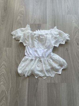 Romantische Bluse, weiss mit Spitze, Grösse S, Sommer-Look