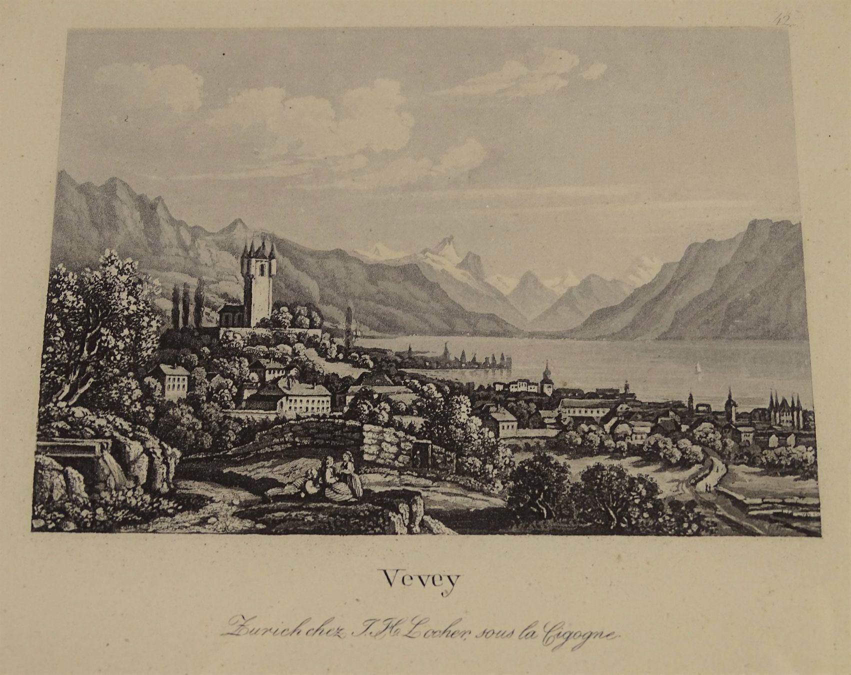Gravures: VEVEY, VAUD, AQUATINTA, UM 1850 – D'occasion à Grüningen par Kartensammler 1