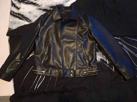 Bikerjacke Damen Schwarz Kunstleder  NEU (Gr. L)