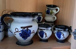 Boccalino, Krug und 7 Becher, Vintage