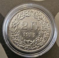 Pièce 2 Francs Suisse 1921 Helvetia Belle pièce argenté état